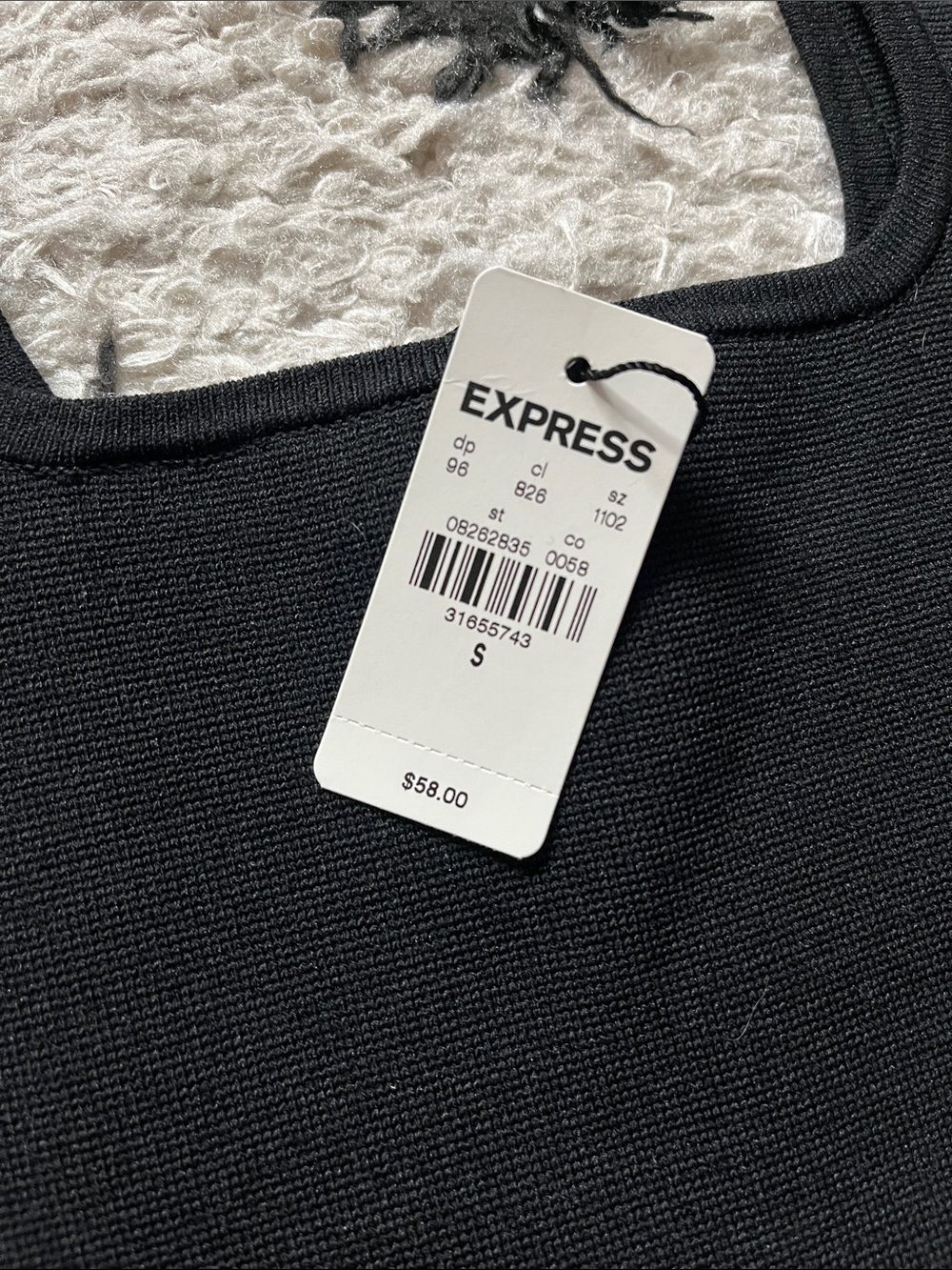 Express size small. Body Contour Black Square-Neck Ribbed Tank Top - Picture 2 of 7